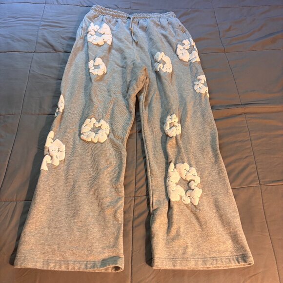 Denim Tears Cotton Wreath Sweatpants 'Grey/White' - Picture 2 of 5